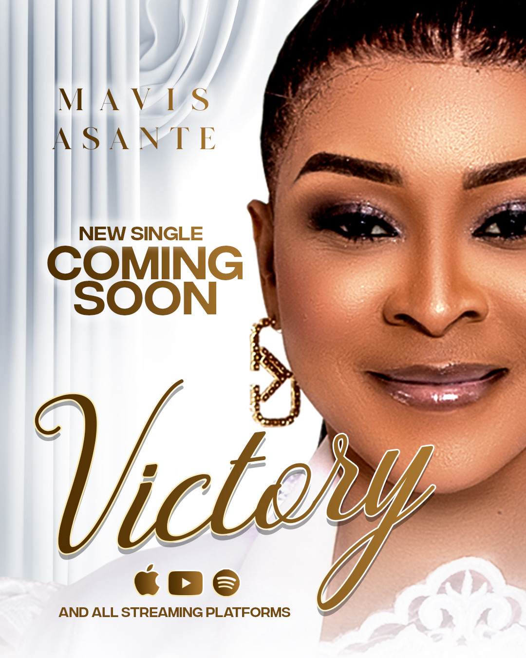 Ghanaian gospel musician Mavis Asante is re-entering the music scene with her latest single, “VICTORY.”